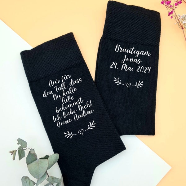 Personalisierte Socken für den Bräutigam  - Kalte Füße, ich liebe dich