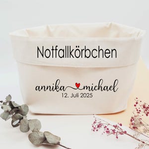 Personalisiertes Notfallkörbchen für die Hochzeitsfeier