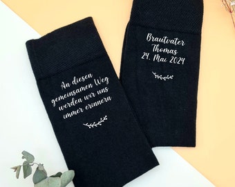 Personalisierte Socken für den Brautvater - gemeinsamer Weg