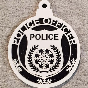 Police Officer Christmas Ornament SVG
