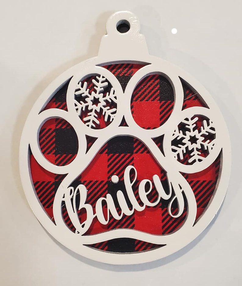 Dog Paw Christmas Ornament SVG - Etsy