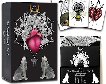 Naked Heart Tarot Deck + Tarot-Lesetuch und Booklet