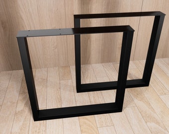 Moderne gambe da tavolo da pranzo in metallo quadrato, colore oro, gambe industriali, gambe da tavolo da pranzo in metallo, tavolo in ferro, gambe da scrivania in acciaio, set di 2
