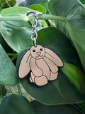 Beige Bunny Jelly Cat Keyring | Xmas Key Chain Gift Summer Accessories Stocking Filler Accessory Friend Christmas
