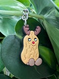 Peanut Reindeer Plush Jelly Cat Keyring | Xmas Key Chain Gift Summer Accessories Stocking Filler Accessory Friend Christmas