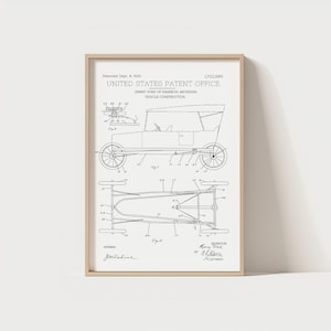 Henry Ford Patent Drawing – Pen Plotter Artwork on Premium Paper – Unique Automotive Gift