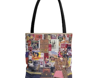 Bolso de tela sin mantenimiento del condado / Collage de arte clásico de Hollywood / Regalo para amantes del cine / Bolso ecológico