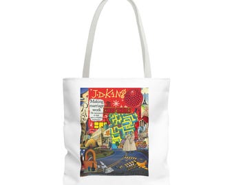 Pop Art Collage Tote | Hand-Cut Mixed Media Art, Cotton Canvas Bag