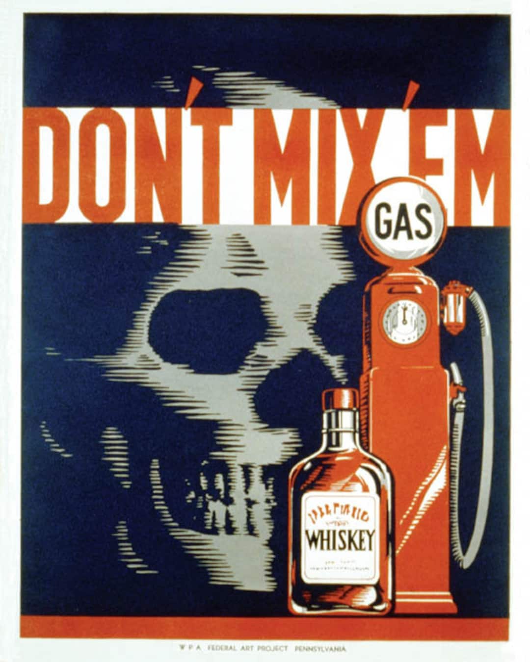 Vintage Don't Drink and Drive DUI Awareness Advertising Poster