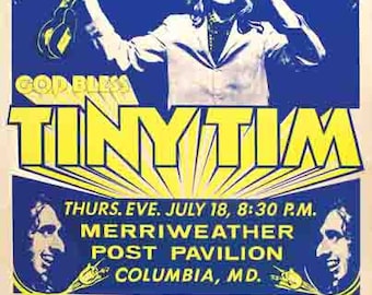 Vintage Tiny Tim  concert  poster digital art print  retro