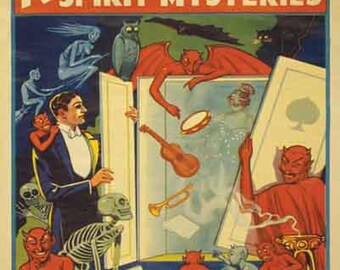 Vintage Antique Newman's Magic Show Vaudeville event  1940's  advertising 16x20   poster digital art print  retro