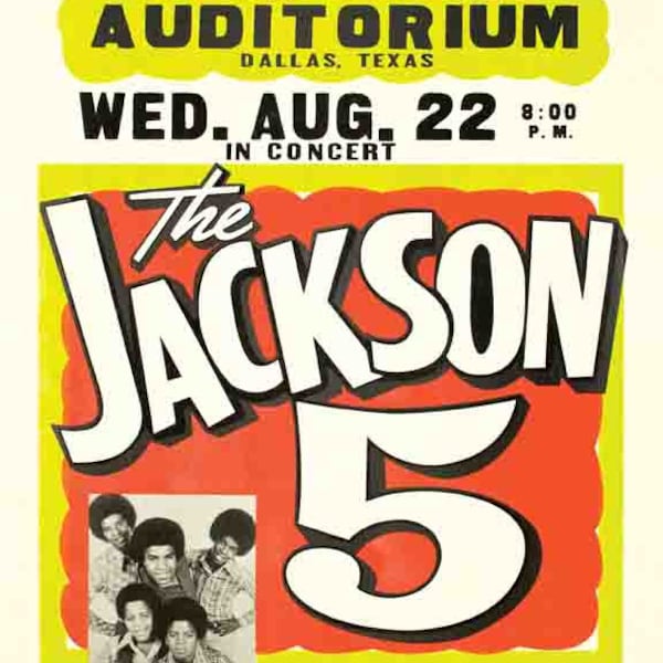 Vintage Jackson 5  Michael Jackson concert poster digital art print  retro