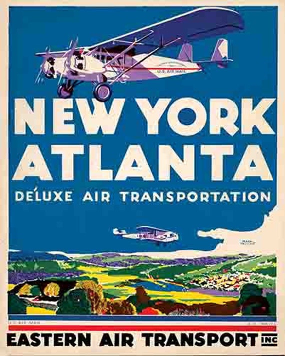 Vintage Eastern Airlines Atlanta to NYC New York City Travel  