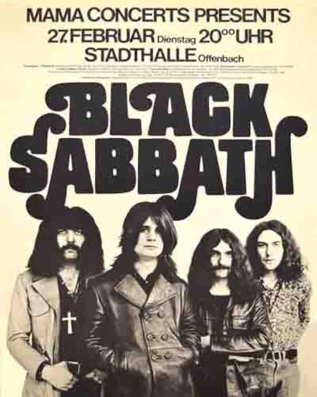 Vintage Black Sabbath 1973 Concert Event Poster Digital Art Print