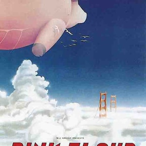 vintage Pink Floyd Oakland CA 1977 Affiche de concert art numérique impression rétro