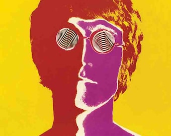 Vintage John Lennon 1967 The Beatles  poster digital art print  retro