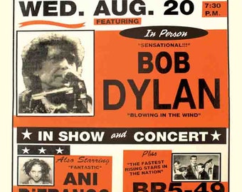 Vintage Bob Dylan Philadelphia PA  music concert event poster digital art print  retro