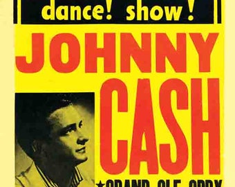 Vintage Johnny Cash Ventura CA California concert  poster digital art print  retro