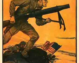 Vintage WW1  US Marines Marine Corps recruiting military poster digital art print  retro