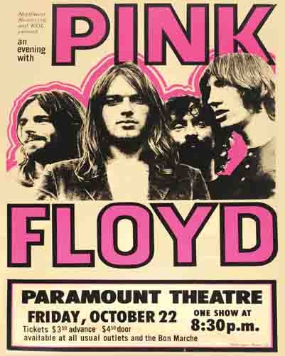 Vintage Pink Floyd 1970's Paramount Theater Concert Poster