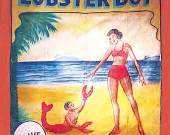 Vintage Freakshow banner  ' Lobster Boy '  4' wide   heavyweight scrim vinyl with metal grommets  Circus Sideshow Carnival