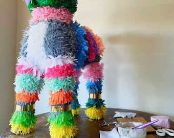 Donkey Pinata | Boho Decor | Boho Wedding | Rehearsal Dinner Idea | Traditional Pinata | Colorful Pinata | Wedding Prop | Fringe art