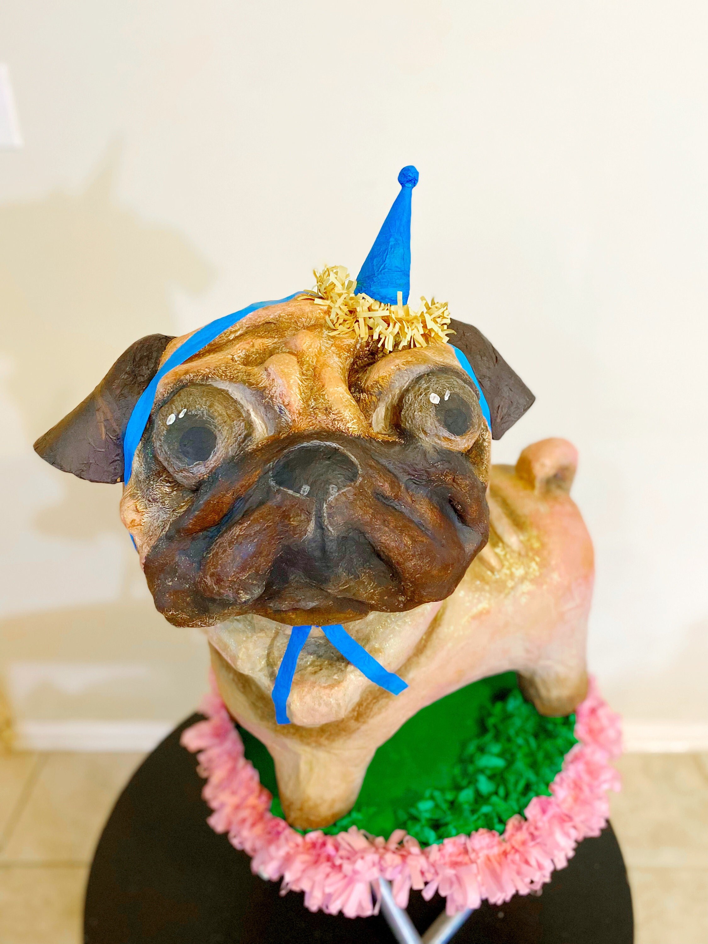 Pug Pinata 3D Dog Prop Dog Pinata Toddler Party Puppy Birthday Dog Party Supplies Pug Lover Custom Dog Art Pug Sculpture