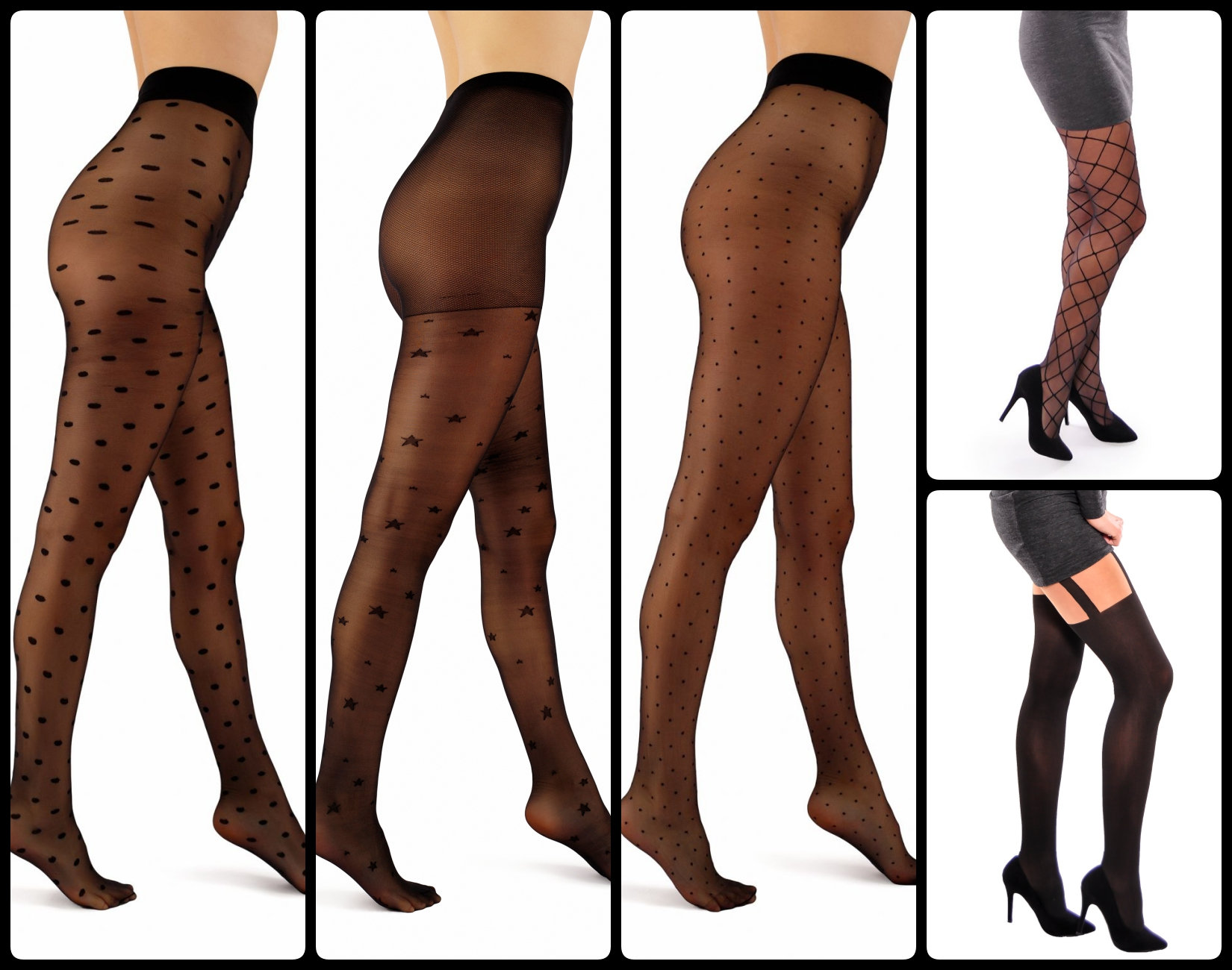SISI Tights With Star Pattern Black, Thin Star Magic in Sizes S-L