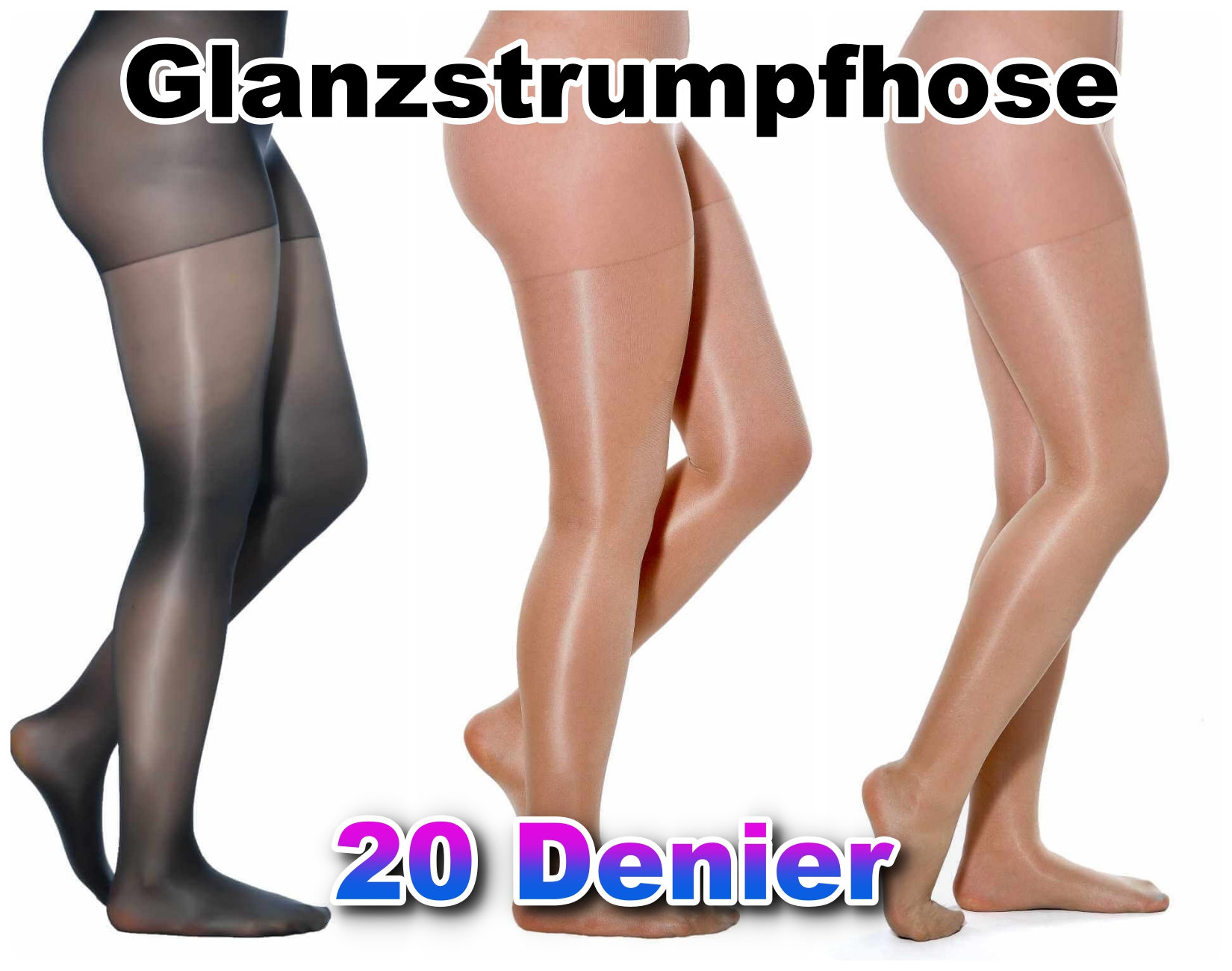 Plus Size Pantyhose 20 Denier Tights Women High Waist Hosiery Sheer Glossy  Shiny