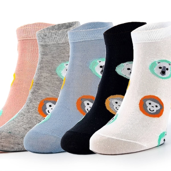 5PACK! Ensemble de chaussettes avec motifs d'animaux en plusieurs couleurs