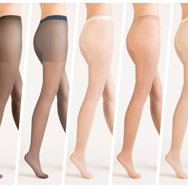 3 PACK! 20 DEN Transparent pantyhose for women by AURELLIE - 9 colors, S-4XL
