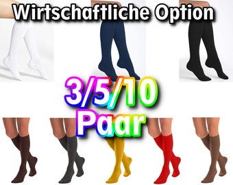 3/5/10 Paare Damen Microfaser Kniestrümpfe 60 den 7 Farben