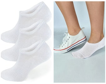 MULTIPACK! WHITE cotton sneaker socks with silicone grip, choose from 5 colors in sizes 39-46