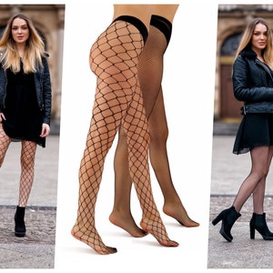 Collants résille Avec petites et grosses mailles. Effet aveuglant image 1