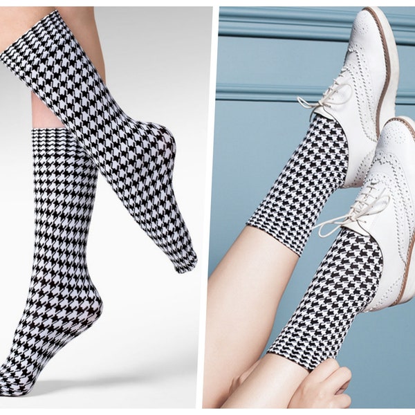 Stand out with Pepi Women's Checkered Socks - Stylish and Comfortable Patterned Socks