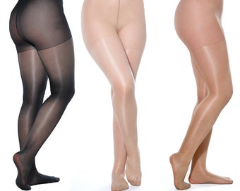 Elegant Thin Glossy Tights 20 Denier Sizes S-4XL": Delicate and Shiny Hosiery for Women of All Sizes