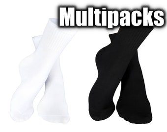 SCHWARZE Sport SneakerSocken-erhältlich in den Größen 35-42, den Farben Schwarz oder Weiß, einzeln oder im 3er-, 5er-, 10er-Pack