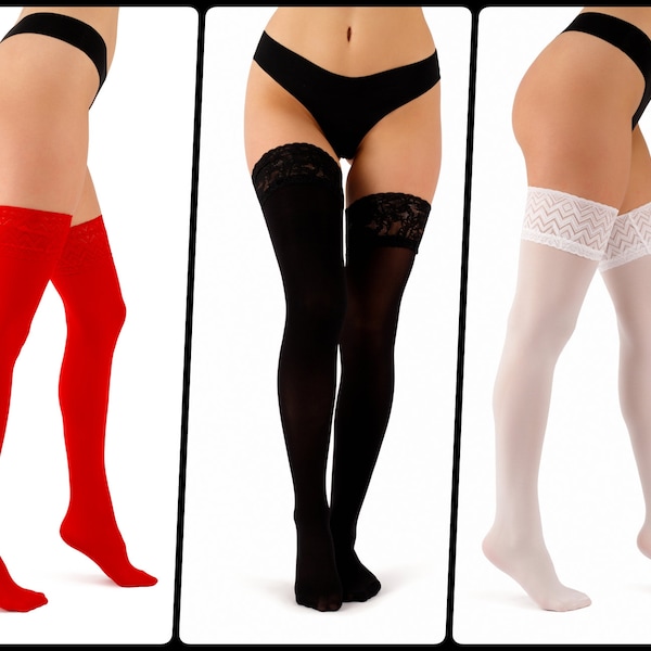 Stay Up in Style: 60 Denier Self-Hold Ladies' Stockings with Silicone Strips