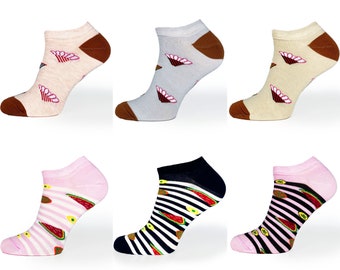 Farbenfrohe Sneakersocken - Verschiedene Muster - Größen 38-40, 39-42, 43-46!