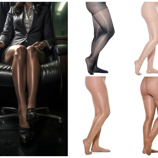 Sheer Sophistication: Elegant Thin Glossy Tights, 20 Denier - Delicate Beauty and Timeless Elegance!