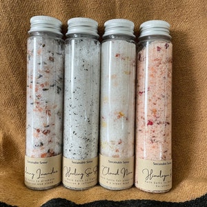 Sales de baño caseras / Aromaterapia / Autocuidado / Set de regalo / Todo natural / Aceites esenciales / Relleno de medias / Regalo de spa / Baño curativo