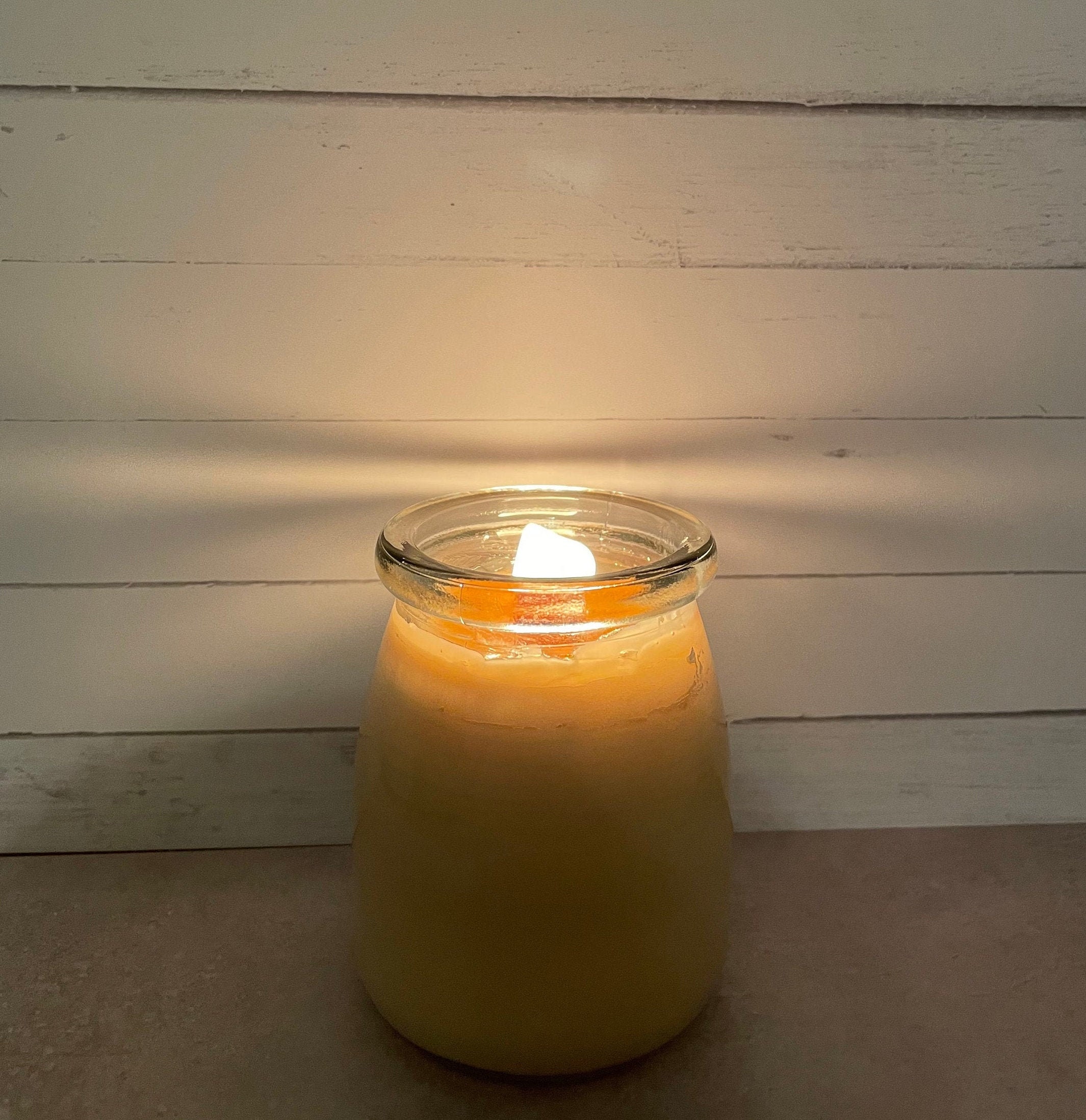 Beeswax & Coconut Wax Candle With Wooden Wick in a Glass Etsy UK