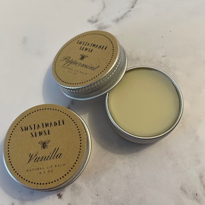 All Natural Beeswax Lip Balm Tin| Ecofriendly | 100% Natural | 0.5 ounces |Clean Ingredients