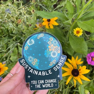 Sustainable Earth Sticker | Laptop Decal | Water Bottle Sticker | Eco-Friendly | Stickers | Sticker Collection