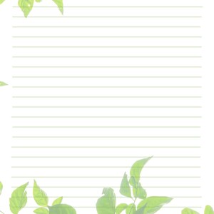 A4 Green Foliage Printable/digital Writing Paper/lined/unlined - Etsy