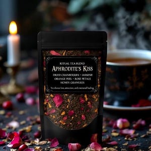 Aphrodite’s Kuss | Rose & Himbeerblatt Kräutertee für Liebe und Schönheit | Zauberhafter Loser-Blatt-Tee für Selbstliebe-Rituale