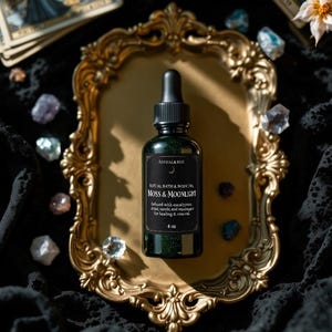 Moss & Moonlight Ritual Bath and Body Oil | Earthy Lunar Anointing Oil | Forest Witch Skincare | Herbal Body Oil | Spiritual Self-Care |