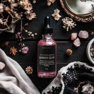 Goddess Glow Body Oil | Nourishing Ritual Oil for Radiance | Witchy Self-Care | Herbal Infused Body Oil | Spiritual Skincare | Beauty Ritual