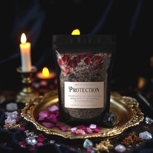 Protection Ritual Bath Salt | Psychic Shield Bath Soak | Grounding & Energy Protection | Witchy Bath Ritual | Black Tourmaline Spell Bath