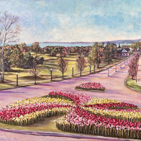 Mackinac Island Notecard, Pinwheel Garden at Grand Hotel, by Erynn Rice